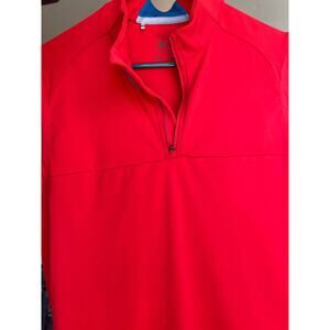 Adidas Red Sleeveless Quarter-Zip Pullover Vest - Size Medium